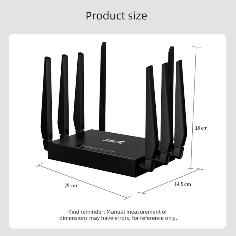 5G CPE Router WiFi6 High speed 8 antenna Dual frequency Wireless 3000Mbps 5G NR router with sim card slot 5G router